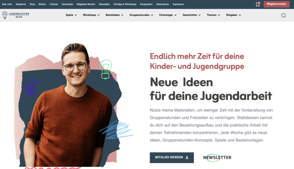 Screenshot Jugendleiter-Blog